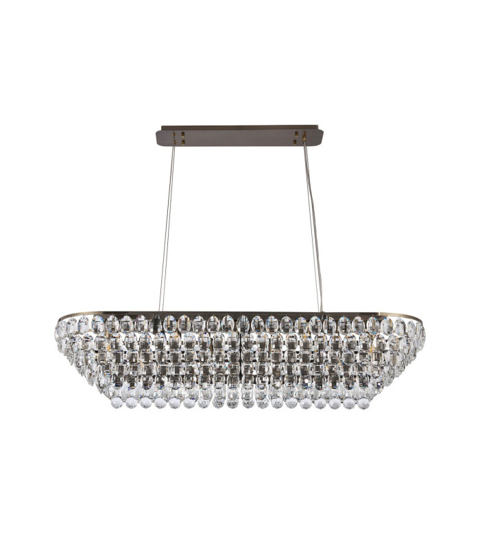 Coniston Linear Pendant 14 Light E14 Antique Brass/Crystal Item Weight: 26.3kg-3