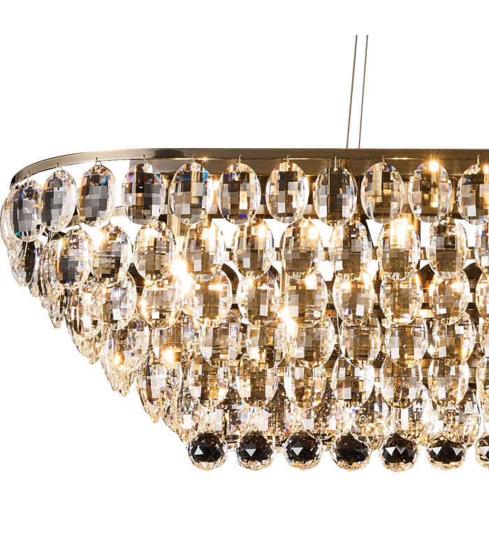 Coniston Linear Pendant 14 Light E14 Antique Brass/Crystal Item Weight: 26.3kg-5
