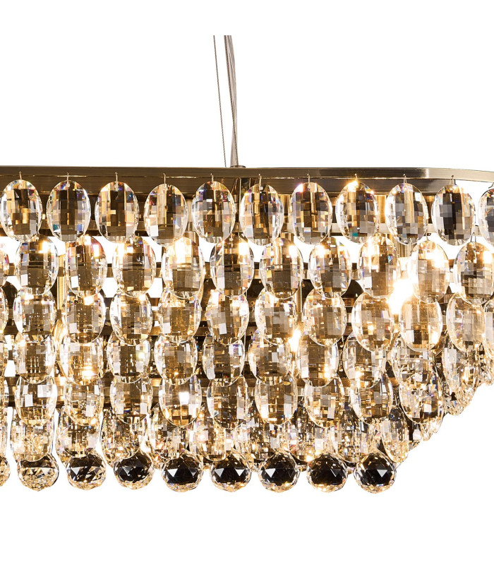 Coniston Linear Pendant 14 Light E14 Antique Brass/Crystal Item Weight: 26.3kg-6