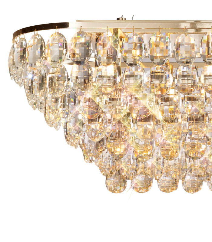 Coniston Linear Pendant 14 Light E14 French Gold/Crystal Item Weight: 26.3kg-5
