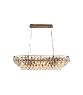 Coniston Linear Pendant 8 Light E14 Antique Brass/Crystal Item Weight: 15.7kg-1