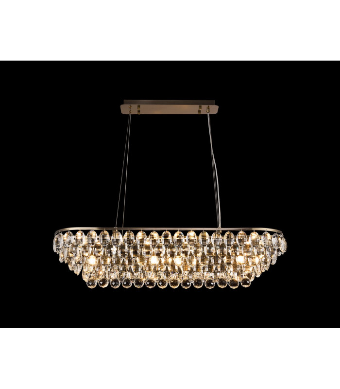 Coniston Linear Pendant 8 Light E14 Antique Brass/Crystal Item Weight: 15.7kg-2