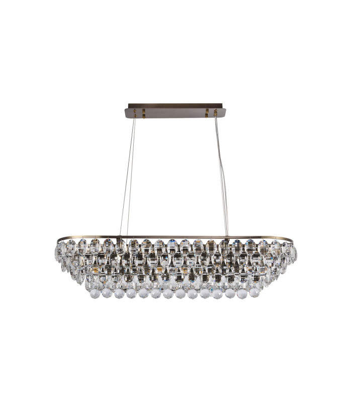 Coniston Linear Pendant 8 Light E14 Antique Brass/Crystal Item Weight: 15.7kg-3