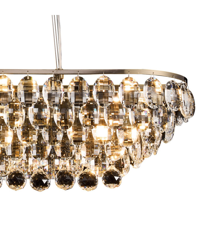 Coniston Linear Pendant 8 Light E14 Antique Brass/Crystal Item Weight: 15.7kg-6