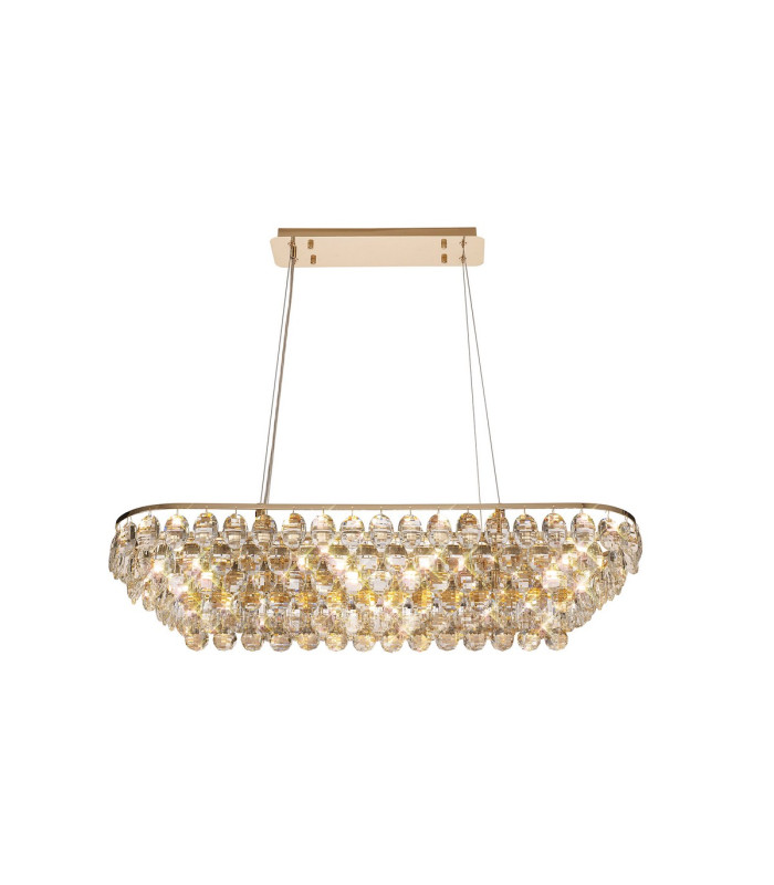 Coniston Linear Pendant 8 Light E14 French Gold/Crystal Item Weight: 15.7kg-1