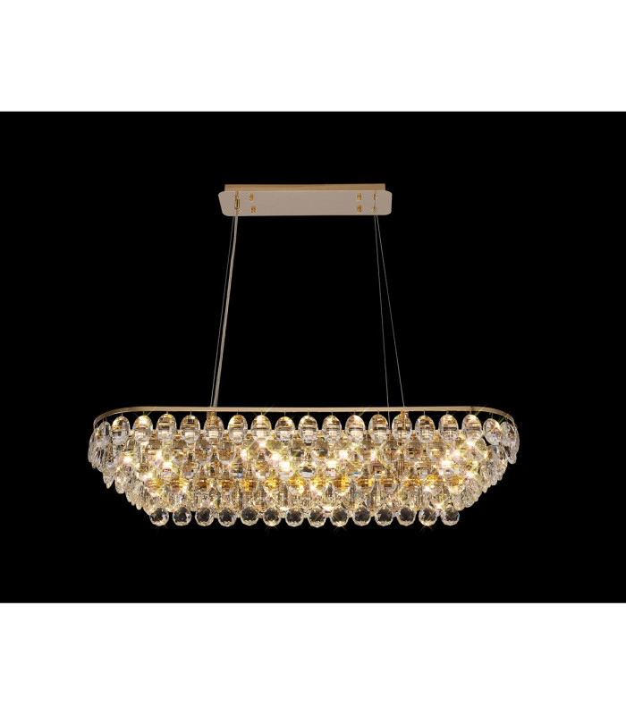 Coniston Linear Pendant 8 Light E14 French Gold/Crystal Item Weight: 15.7kg-2