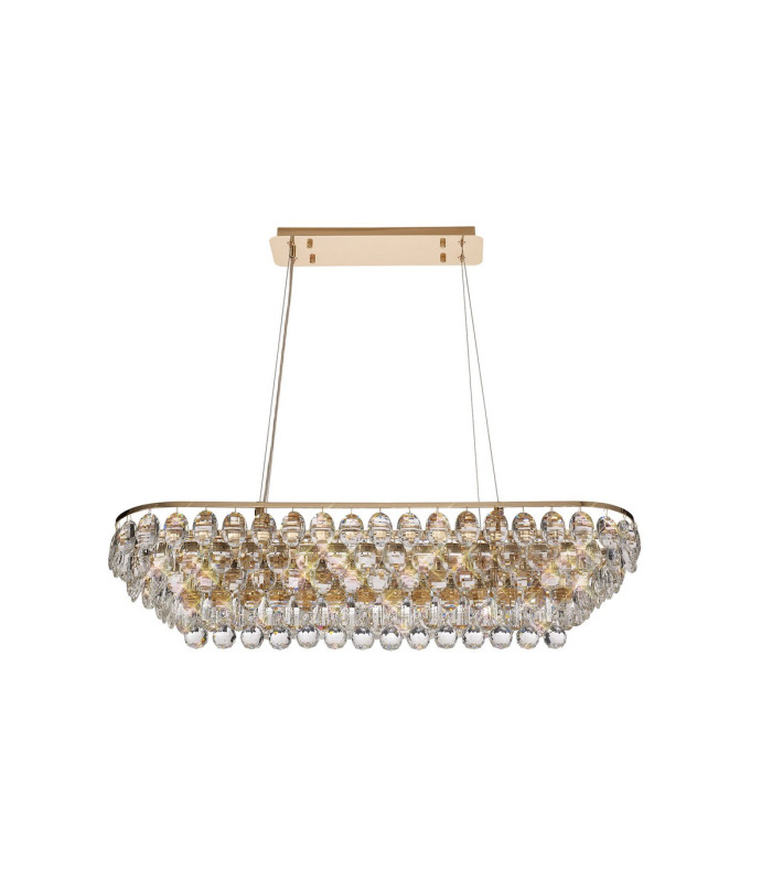 Coniston Linear Pendant 8 Light E14 French Gold/Crystal Item Weight: 15.7kg-3