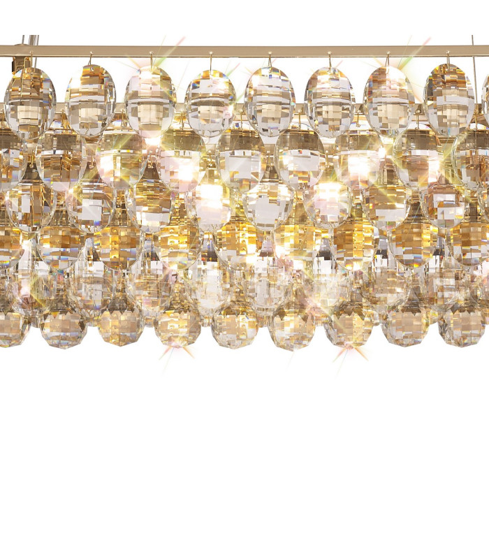 Coniston Linear Pendant 8 Light E14 French Gold/Crystal Item Weight: 15.7kg-5
