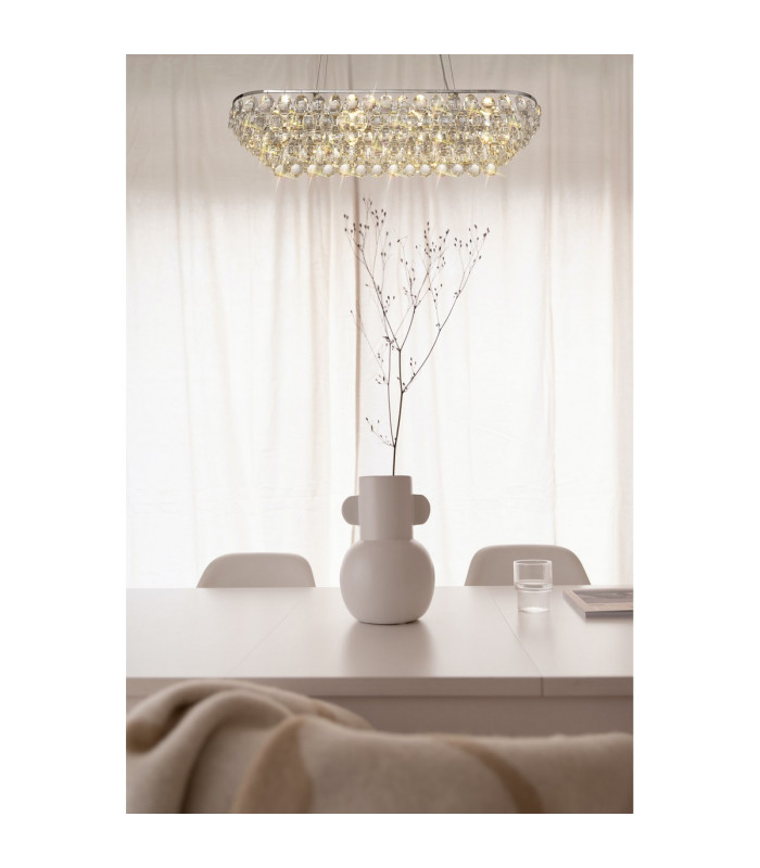 Coniston Linear Pendant 8 Light E14 Polished Chrome/Crystal Item Weight: 15.7kg-3