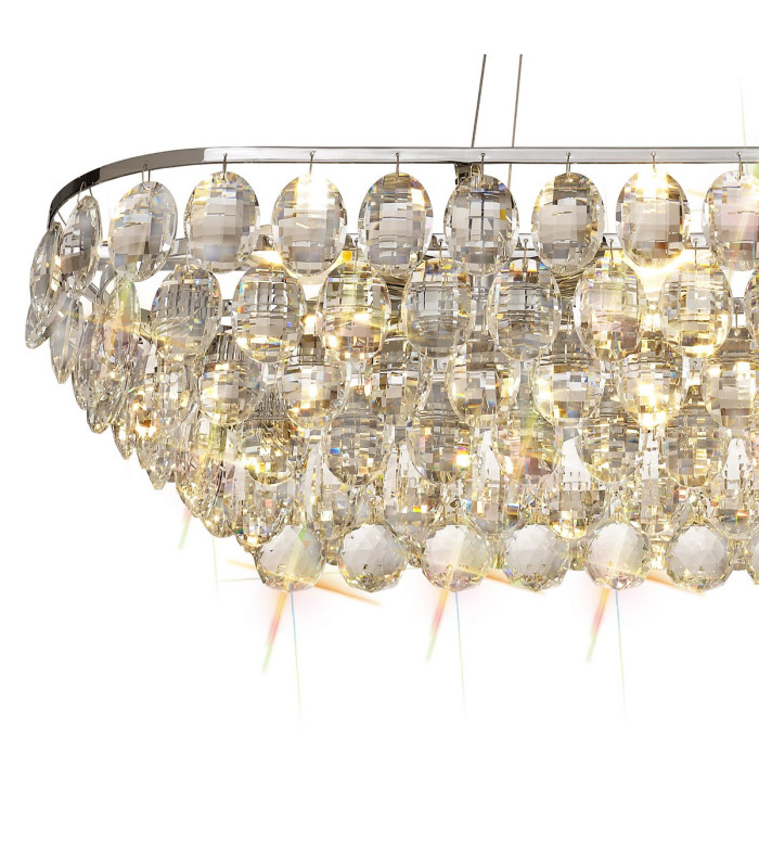 Coniston Linear Pendant 8 Light E14 Polished Chrome/Crystal Item Weight: 15.7kg-5