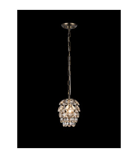 Coniston Pendant 5 Layer 1 Light E27 Antique Brass/Crystal-2