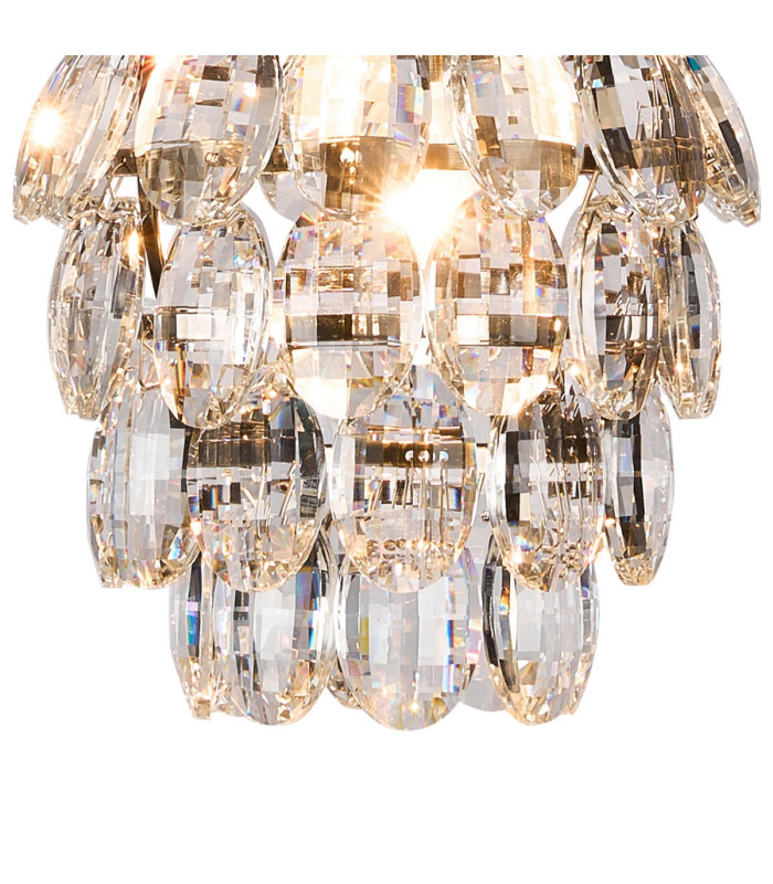 Coniston Pendant 5 Layer 1 Light E27 Antique Brass/Crystal-5