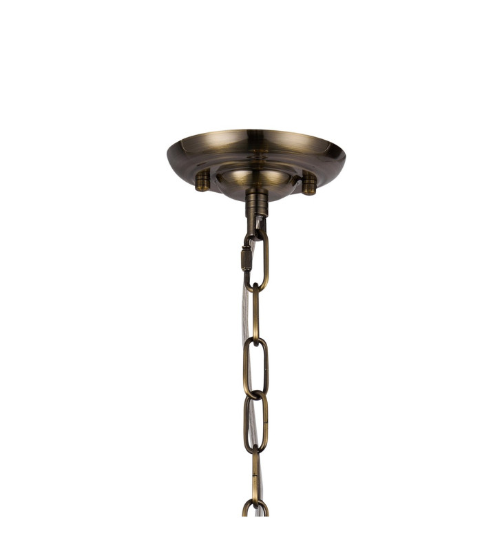 Coniston Pendant 5 Layer 1 Light E27 Antique Brass/Crystal-6
