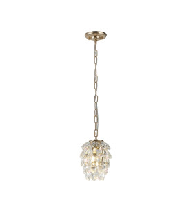 Coniston Pendant 5 Layer 1 Light E27 French Gold/Crystal-1