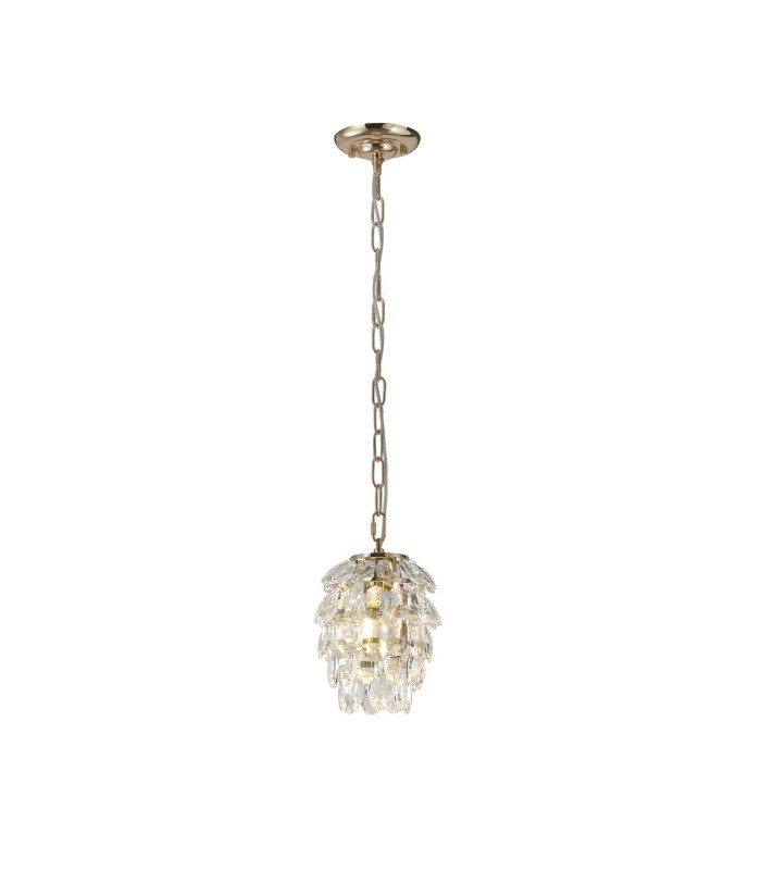 Coniston Pendant 5 Layer 1 Light E27 French Gold/Crystal-1