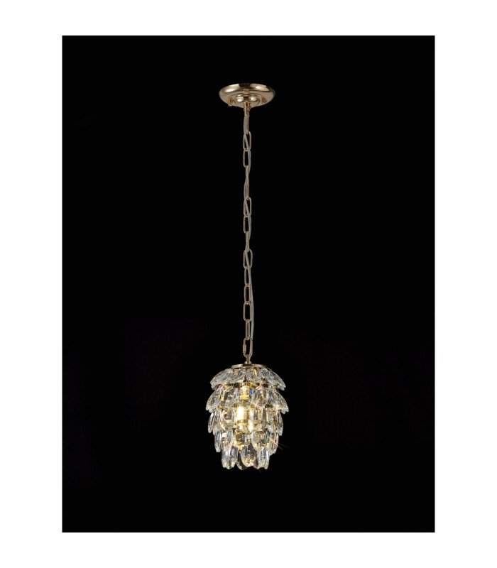 Coniston Pendant 5 Layer 1 Light E27 French Gold/Crystal-2