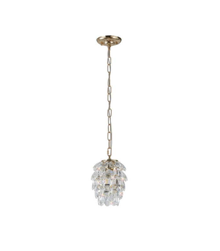 Coniston Pendant 5 Layer 1 Light E27 French Gold/Crystal-3
