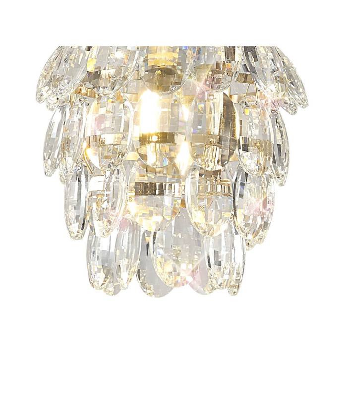 Coniston Pendant 5 Layer 1 Light E27 French Gold/Crystal-5