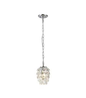 Coniston Pendant 5 Layer 1 Light E27 Polished Chrome/Crystal-1
