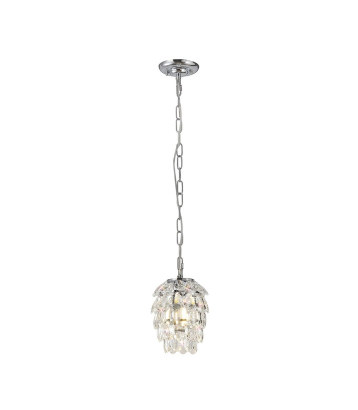 Coniston Pendant 5 Layer 1 Light E27 Polished Chrome/Crystal-1