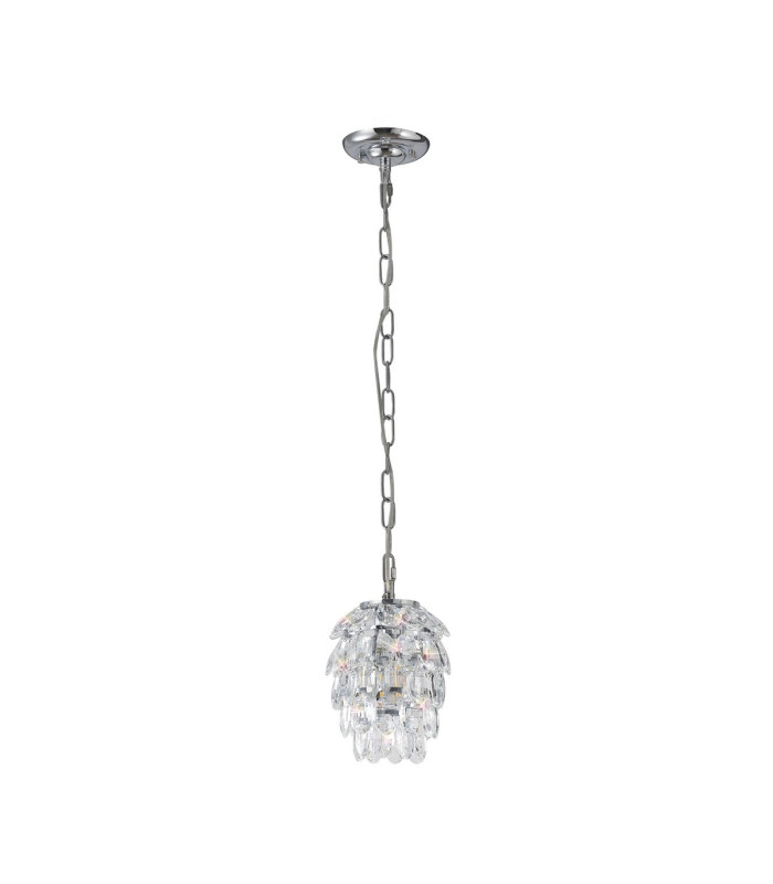 Coniston Pendant 5 Layer 1 Light E27 Polished Chrome/Crystal-3