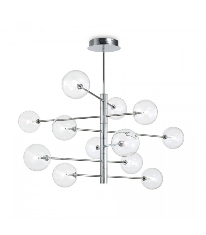 12 Light Multi Arm Ceiling Pendant Light Chrome - 1