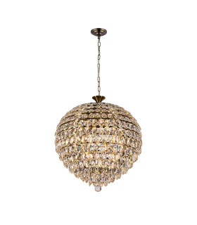 Coniston Pendant 12 Light E14 Antique Brass/Crystal Item Weight: 29.2kg-1
