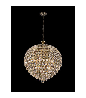 Coniston Pendant 12 Light E14 Antique Brass/Crystal Item Weight: 29.2kg-2