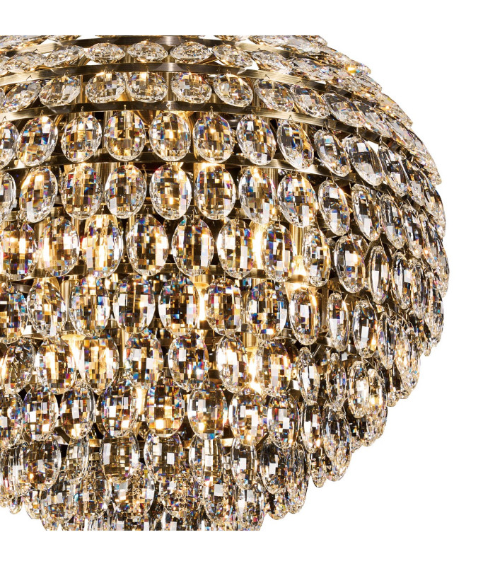 Coniston Pendant 12 Light E14 Antique Brass/Crystal Item Weight: 29.2kg-6