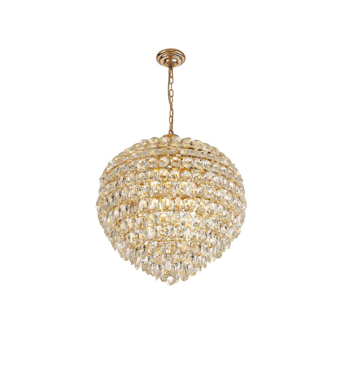 Coniston Pendant 12 Light E14 French Gold/Crystal Item Weight: 29.2kg-1