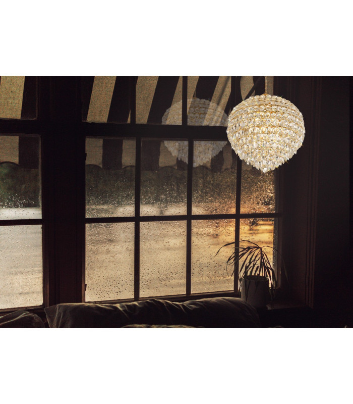 Coniston Pendant 12 Light E14 French Gold/Crystal Item Weight: 29.2kg-3