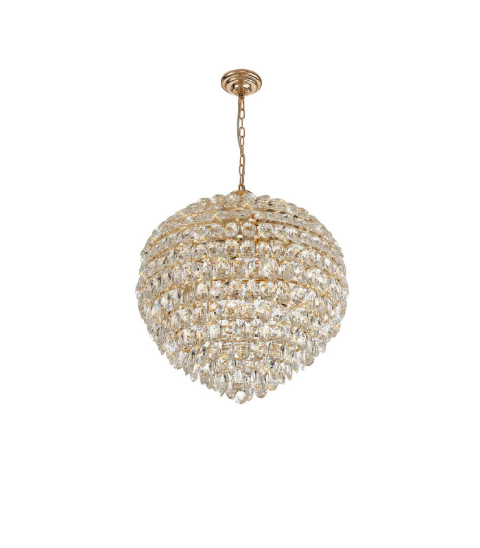Coniston Pendant 12 Light E14 French Gold/Crystal Item Weight: 29.2kg-4