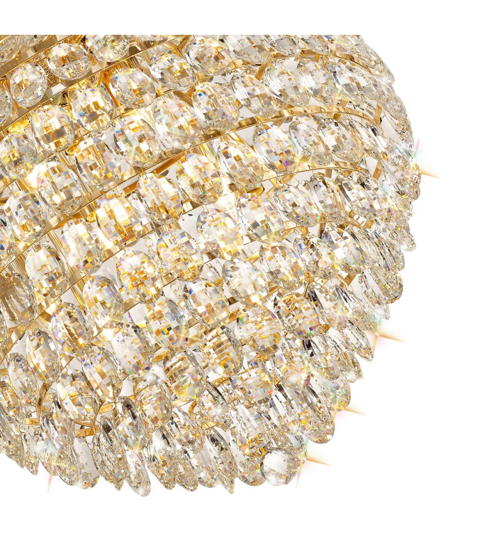 Coniston Pendant 12 Light E14 French Gold/Crystal Item Weight: 29.2kg-6