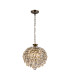 Coniston Pendant 3 Light E14 Antique Brass/Crystal-1