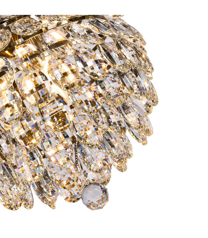 Coniston Pendant 3 Light E14 Antique Brass/Crystal-5