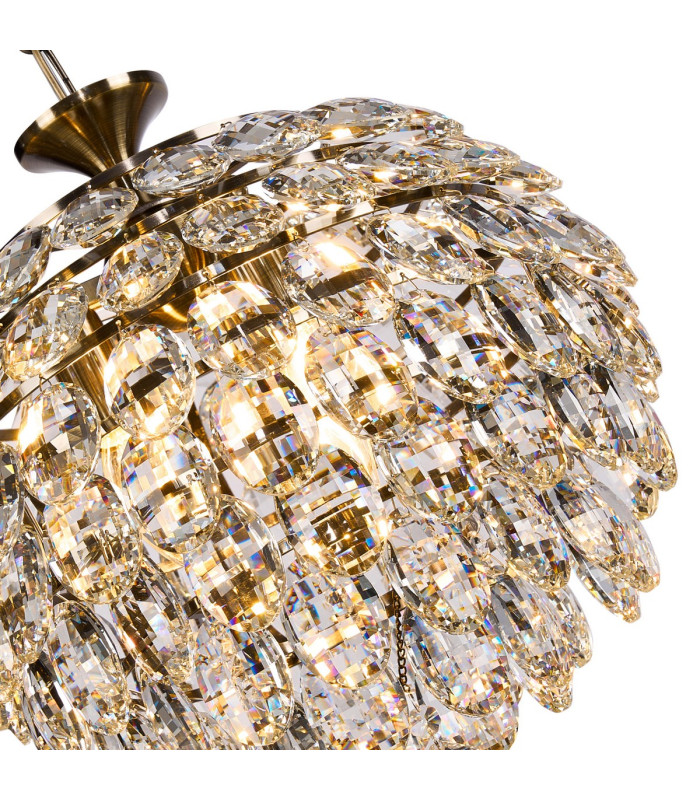 Coniston Pendant 3 Light E14 Antique Brass/Crystal-6