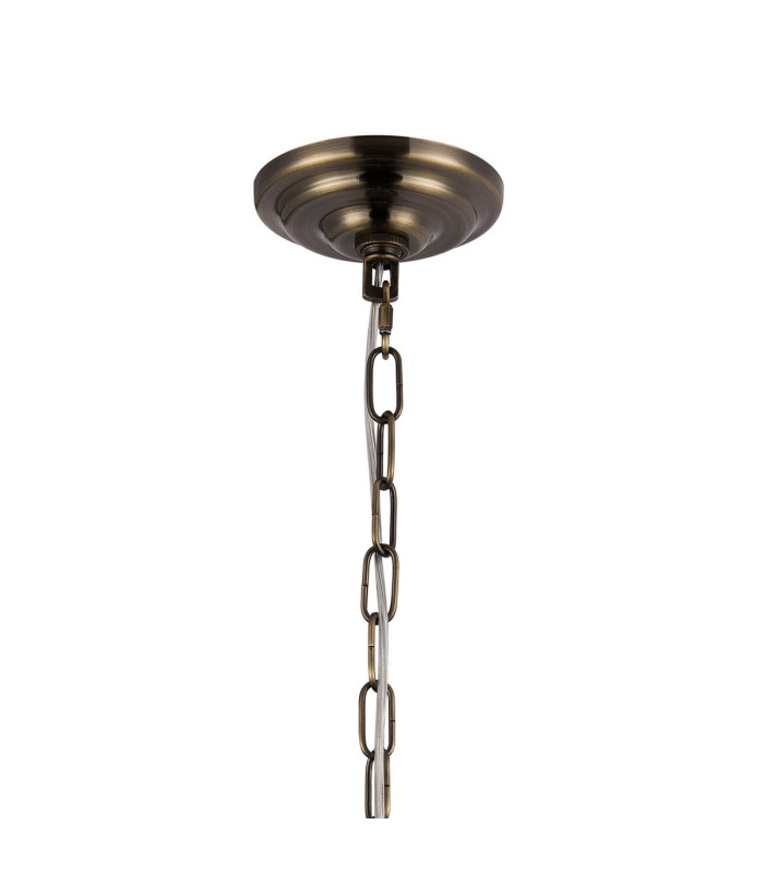 Coniston Pendant 6 Light E14 Antique Brass/Crystal-4