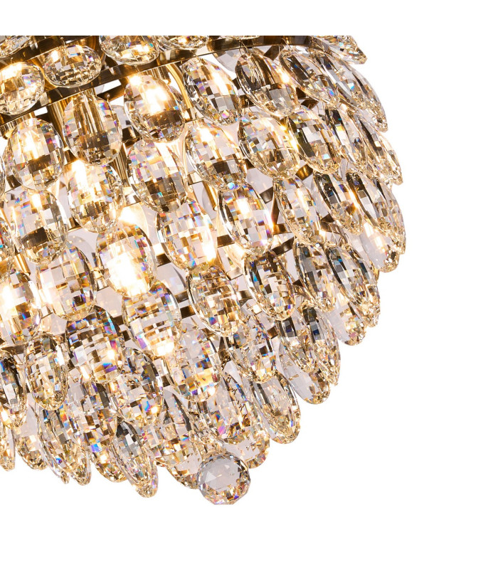 Coniston Pendant 6 Light E14 Antique Brass/Crystal-5