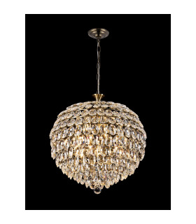 Coniston Pendant 9 Light E14 Antique Brass/Crystal Item Weight: 20kg-2