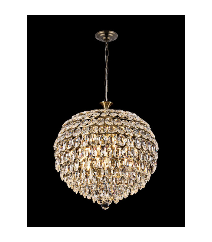 Coniston Pendant 9 Light E14 Antique Brass/Crystal Item Weight: 20kg-2