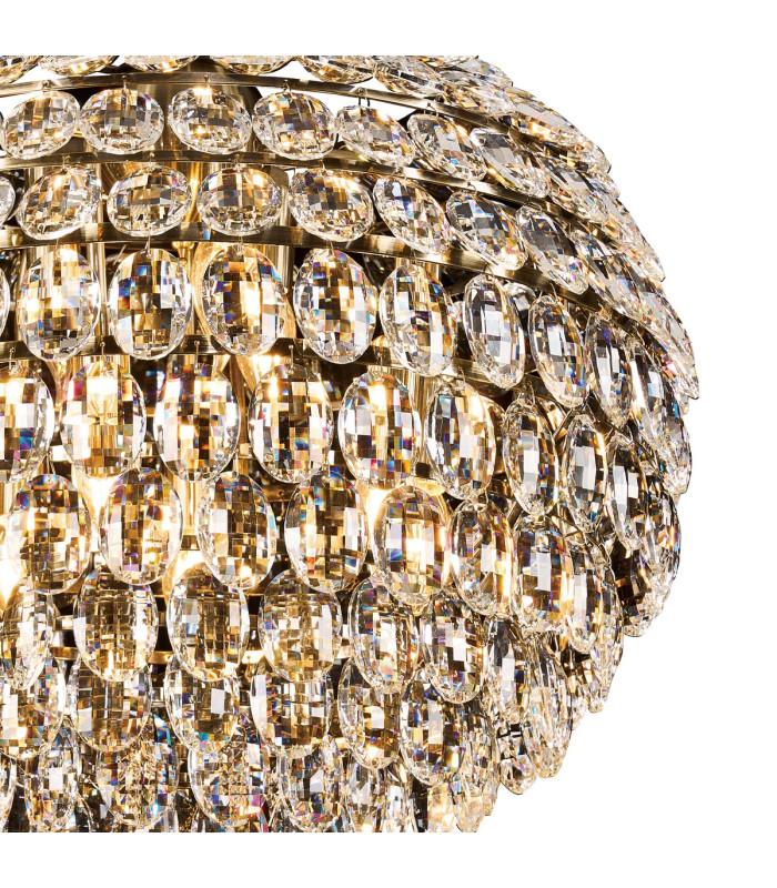 Coniston Pendant 9 Light E14 Antique Brass/Crystal Item Weight: 20kg-6