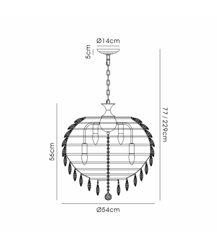 Coniston Pendant 9 Light E14 Antique Brass/Crystal Item Weight: 20kg-7