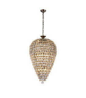 Coniston Acorn Pendant 16 Light E14 Antique Brass/Crystal Item Weight: 40.60kg-1