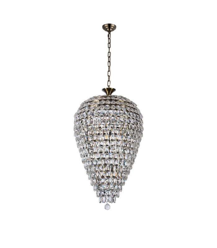 Coniston Acorn Pendant 16 Light E14 Antique Brass/Crystal Item Weight: 40.60kg-3