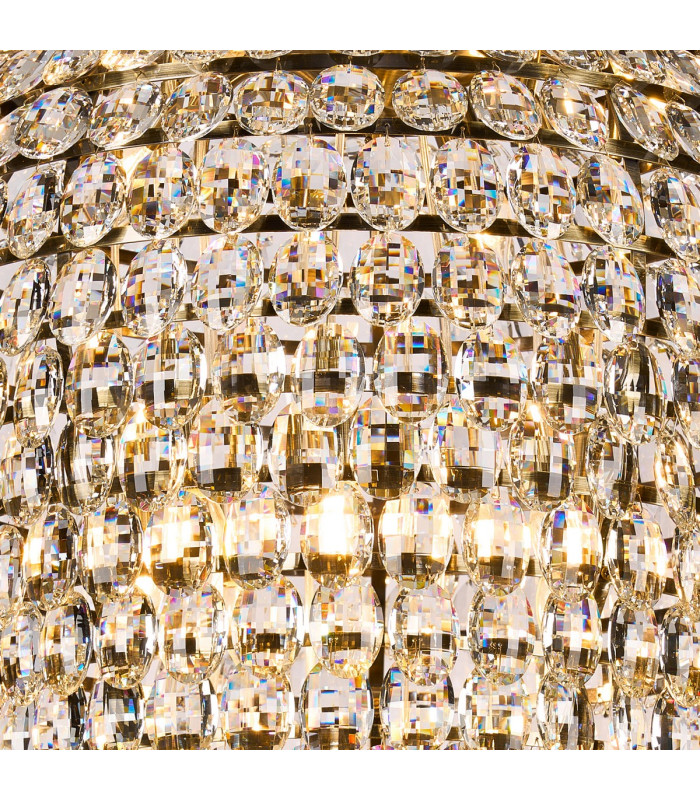Coniston Acorn Pendant 16 Light E14 Antique Brass/Crystal Item Weight: 40.60kg-5