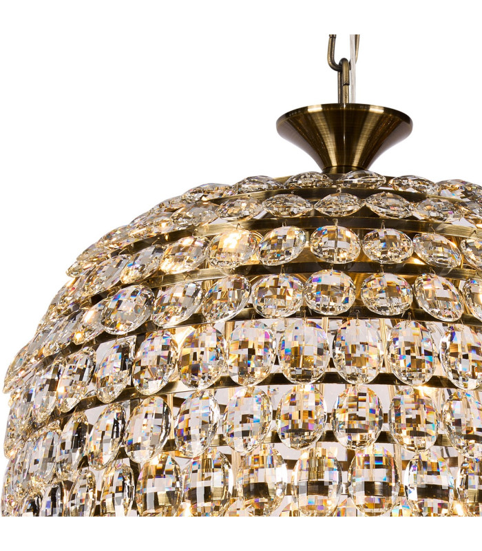 Coniston Acorn Pendant 16 Light E14 Antique Brass/Crystal Item Weight: 40.60kg-6