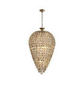 Coniston Acorn Pendant 16 Light E14 French Gold/Crystal Item Weight: 40.60kg-1
