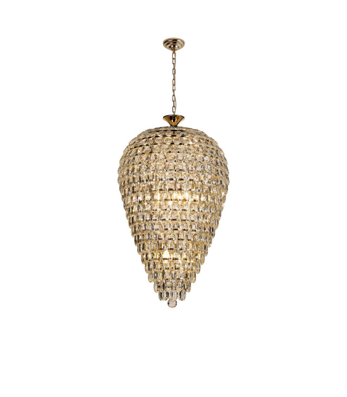 Coniston Acorn Pendant 16 Light E14 French Gold/Crystal Item Weight: 40.60kg-1