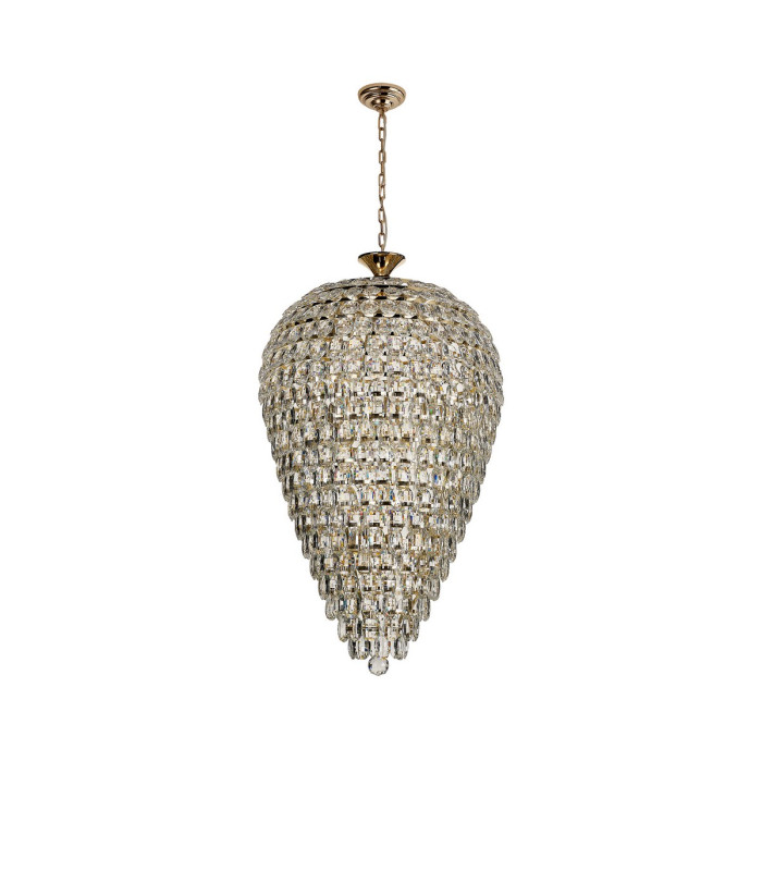 Coniston Acorn Pendant 16 Light E14 French Gold/Crystal Item Weight: 40.60kg-3