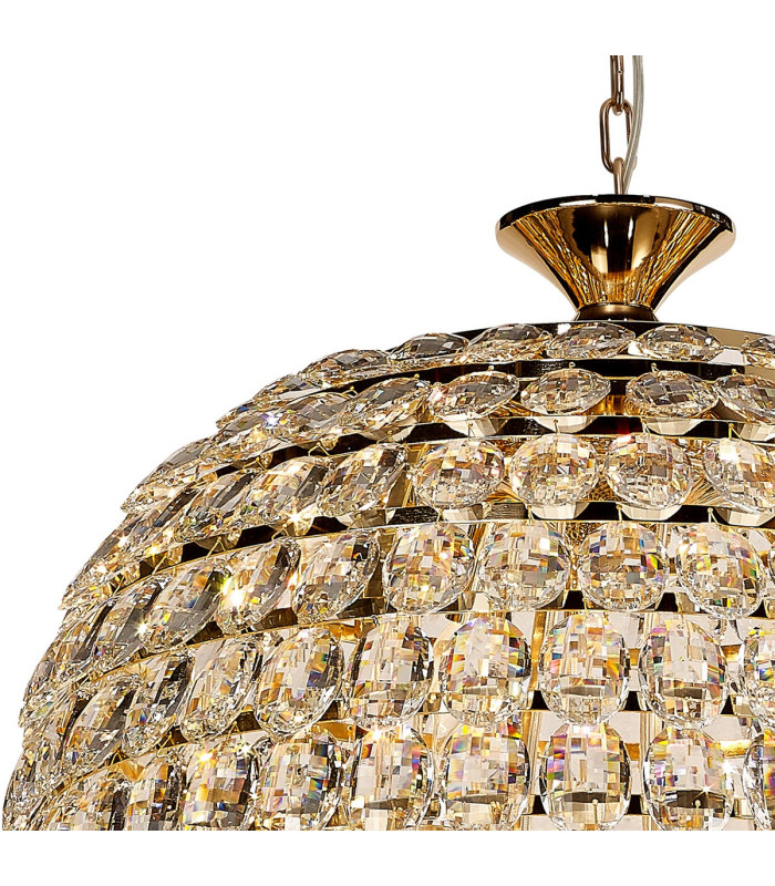 Coniston Acorn Pendant 16 Light E14 French Gold/Crystal Item Weight: 40.60kg-6